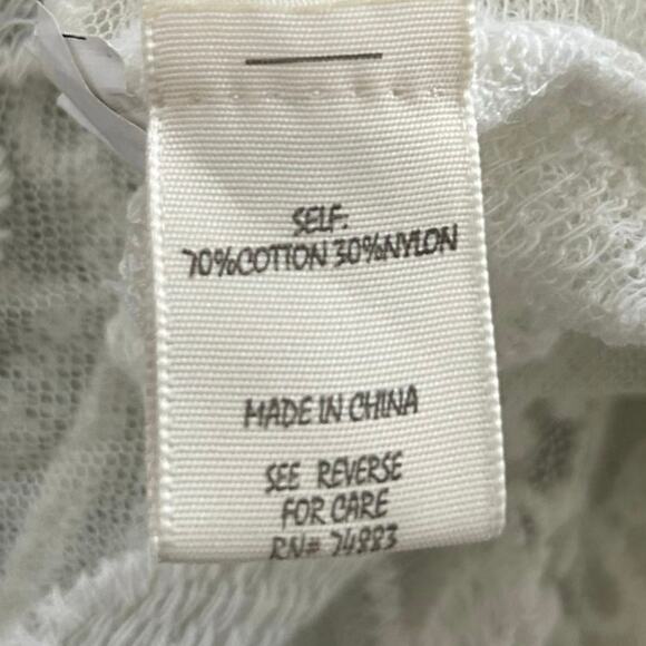 Adiva Women 3/4 Sleeve Cotton Duster Kimono Cover Up Boho Swim White Size Medium - Picture 6 of 7